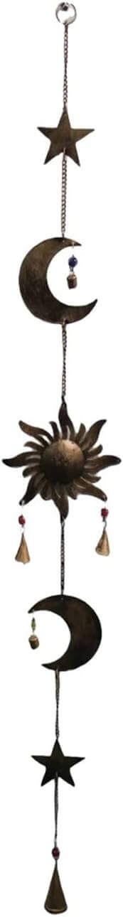 Antique Sun Moon Star Hanging Chime Set of 5 Pcs Wind Chimes